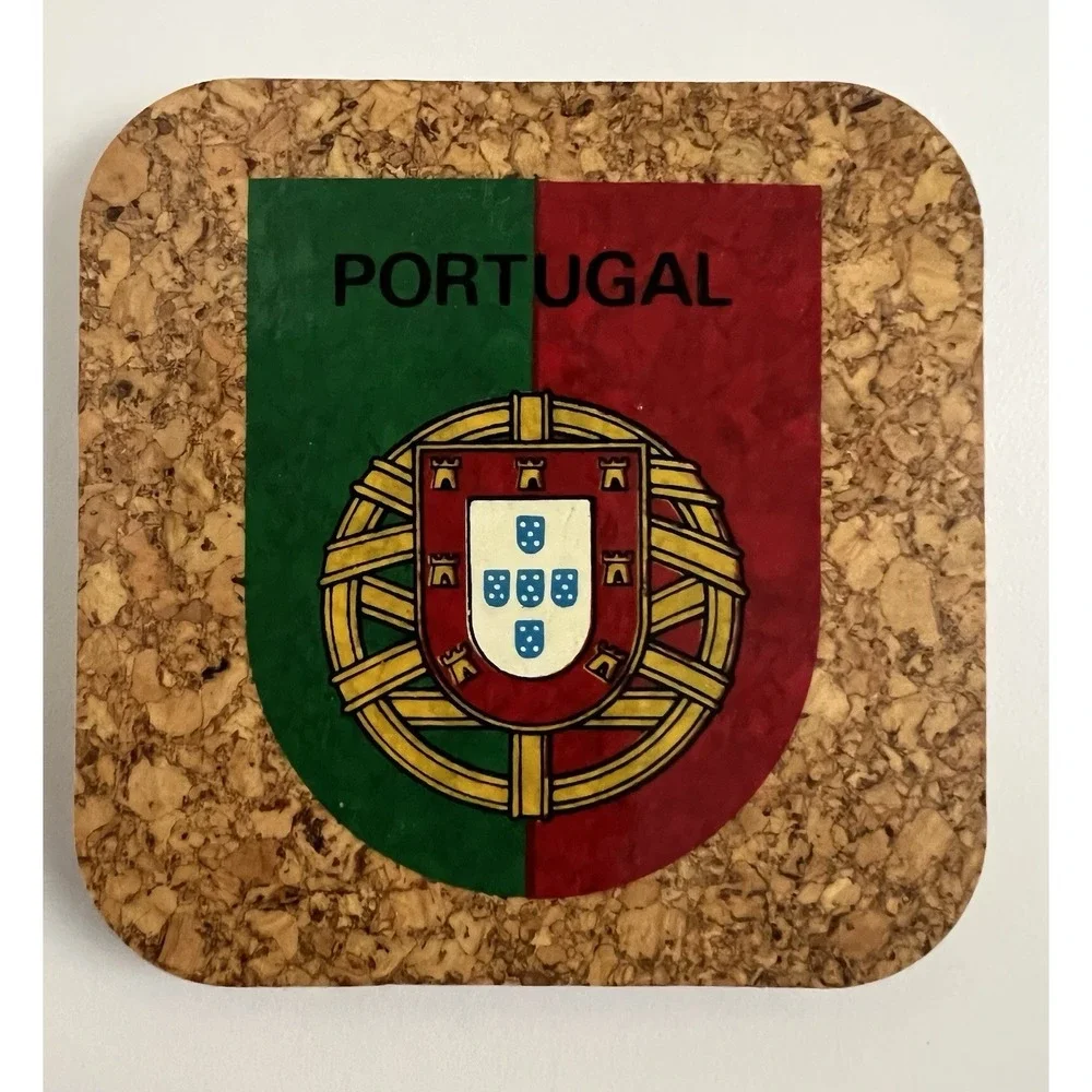 Vintage Portugal Tourist Souvenir Coaster Set Of 6 Drinks Portugese History Cup